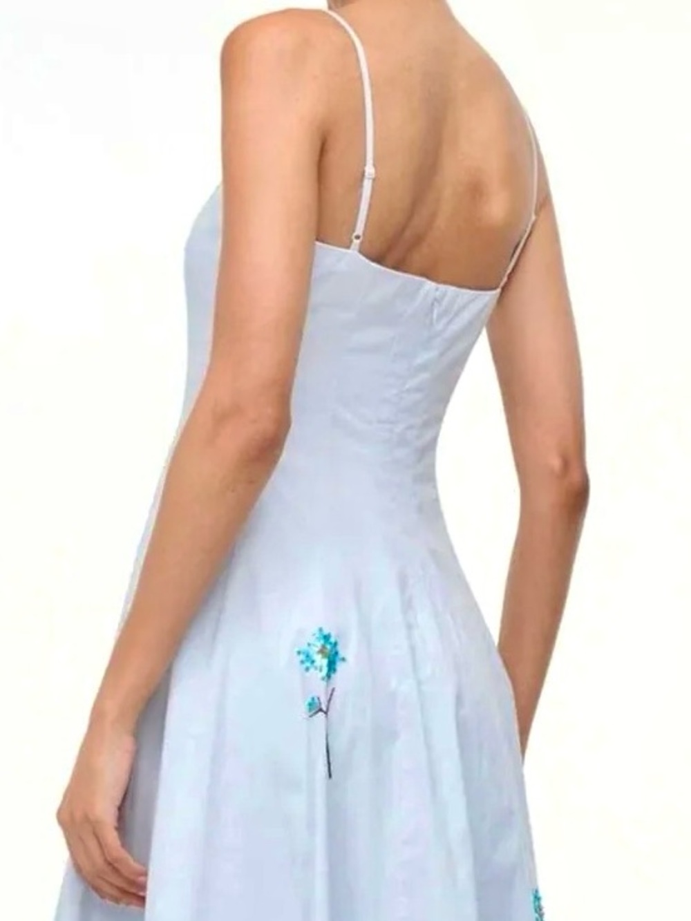NWT Staud Wylie Embroidered Midi Dress Dandelion Sky 🌟Rare Find🌟 - Picture 7 of 16